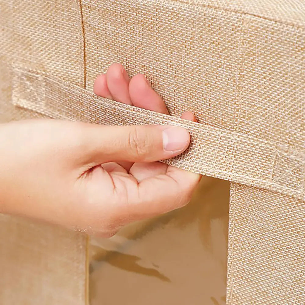 100L Cloth Storage Box Closet Organizer Storage Bags Clothes Storage Bags Wardrobe Organizer Idea CREAM - Home & Garden