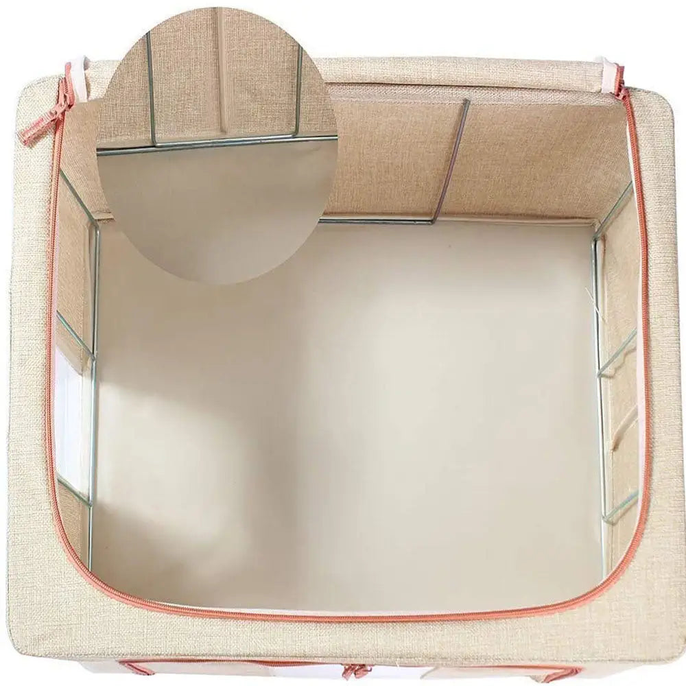 100L Cloth Storage Box Closet Organizer Storage Bags Clothes Storage Bags Wardrobe Organizer Idea CREAM - Home & Garden