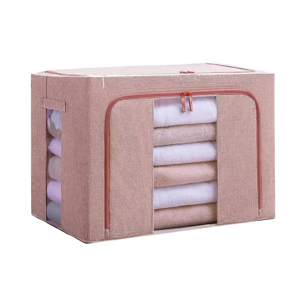 100L Cloth Storage Box Closet Organizer Storage Bags Clothes Storage Bags Wardrobe Organizer Idea PINK - Home & Garden