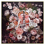 100X100cm Cockatoo Romance Gold Framed Canvas Wall Art - Home & Garden > Wall Art
