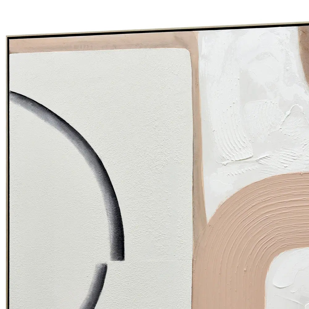 100X100cm Duality Dance Champagne Framed Hand Painted Canvas 3D Wall Art - Home & Garden > Wall Art