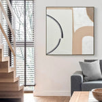100X100cm Duality Dance Champagne Framed Hand Painted Canvas 3D Wall Art - Home & Garden > Wall Art