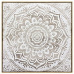 100X100cm Earthy Emanation Dark Wood Framed Canvas Wall Art - Home & Garden > Wall Art