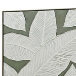 100X100cm Emerald Oasis: Leaves of Serenity Champagne Framed Hand Painted Canvas Wall Art - Home & Garden > Wall Art