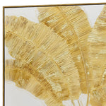 100X100cm Lustrous Leaves Dark Wood Framed Hand Painted Canvas Wall Art - Home & Garden > Wall Art