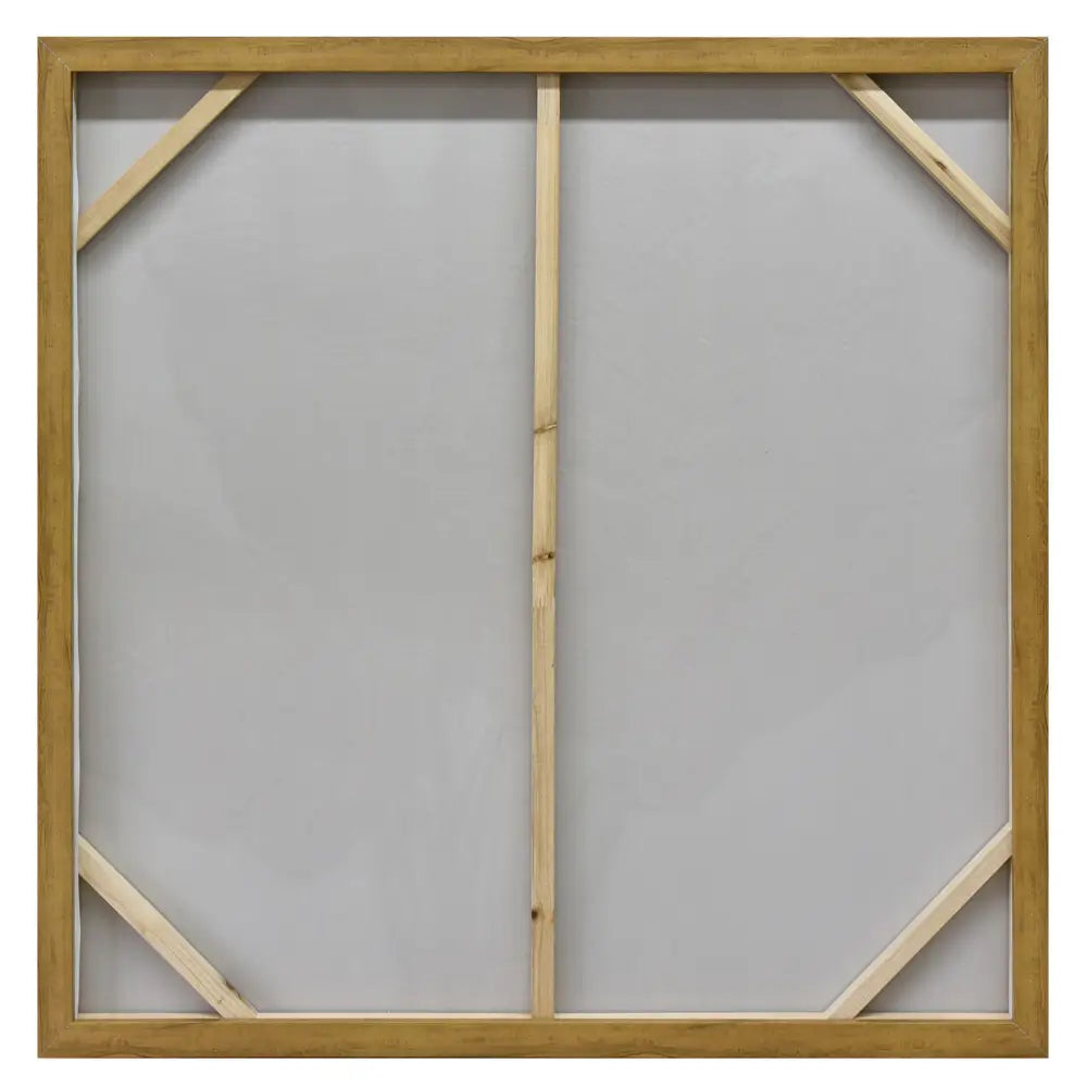 100X100cm Lustrous Leaves Dark Wood Framed Hand Painted Canvas Wall Art - Home & Garden > Wall Art