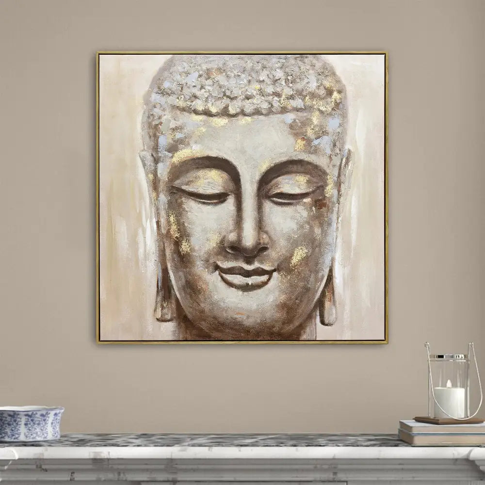 100X100cm Mystic Mettle Dark Wood Framed Canvas Wall Art - Home & Garden > Wall Art