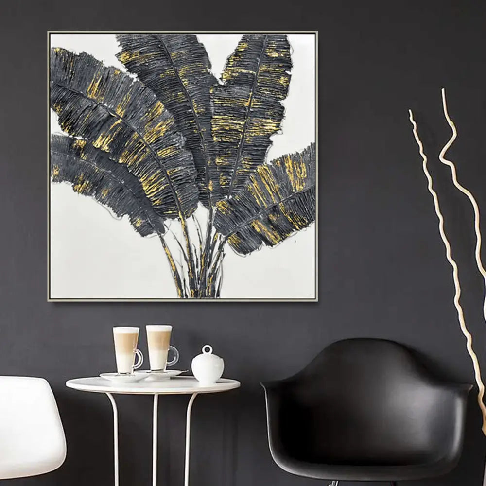 100X100cm Noir Luminescence Light Wood Framed Hand Painted Canvas Wall Art - Home & Garden > Wall Art