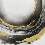 100X100cm Orbiting Elegance Champagne Framed Canvas Wall Art - Home & Garden > Wall Art