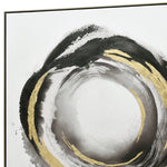 100X100cm Orbiting Elegance Champagne Framed Canvas Wall Art - Home & Garden > Wall Art
