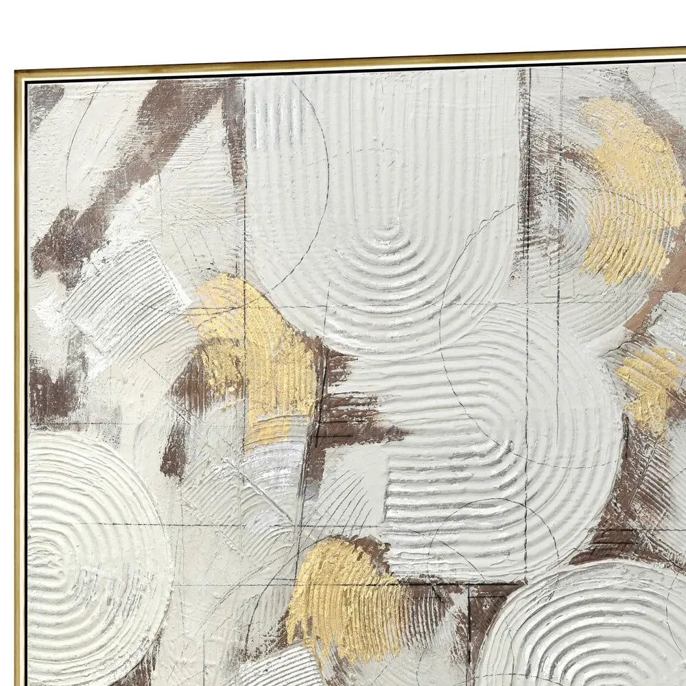 100X100cm Soft Essence Gold Framed Hand Painted Canvas Wall Art - Home & Garden > Wall Art