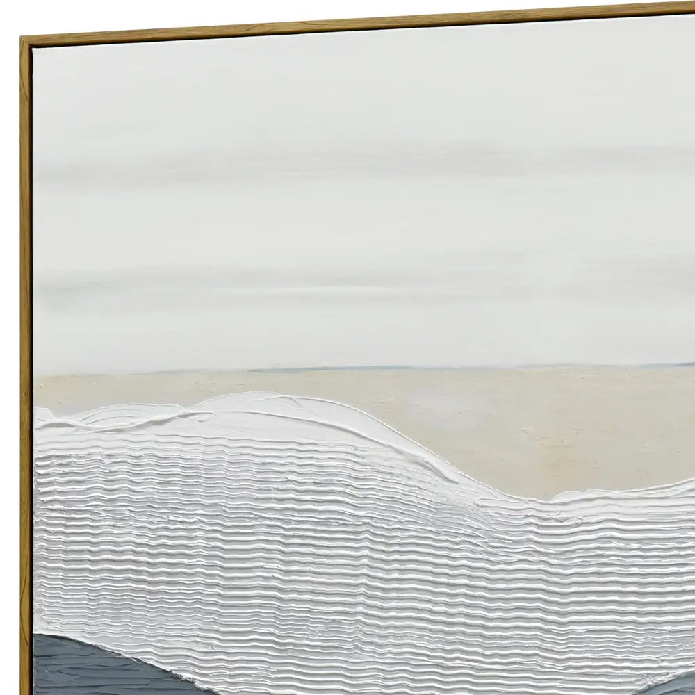 100X100cm Whispering Peaks of Tranquility Dark Wood Framed Hand Painted Canvas Wall Art - Home & Garden > Wall Art