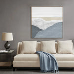 100X100cm Whispering Peaks of Tranquility Dark Wood Framed Hand Painted Canvas Wall Art - Home & Garden > Wall Art
