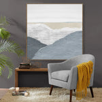 100X100cm Whispering Peaks of Tranquility Dark Wood Framed Hand Painted Canvas Wall Art - Home & Garden > Wall Art