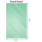 100x200cm Single Shower Glass Screen with Chrome Wall F-Brackets - Furniture > Bathroom > Shower Heads & Screens