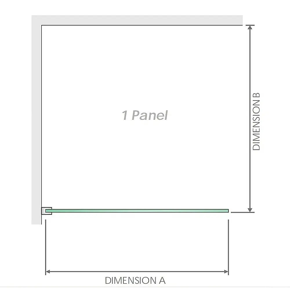 100x200cm Single Shower Glass Screen with Chrome Wall & Floor F Brackets - Furniture > Bathroom > Shower Heads & Screens
