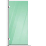 100x200cm Single Shower Glass Screen with Chrome Wall & Floor F Brackets - Furniture > Bathroom > Shower Heads & Screens