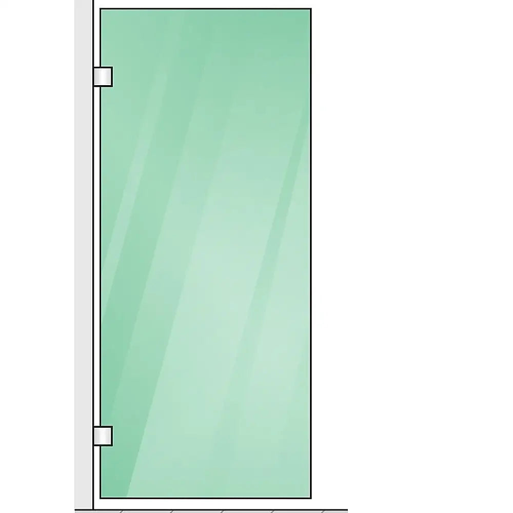 100x200cm Single Shower Glass Screen with Chrome Wall & Floor F Brackets - Furniture > Bathroom > Shower Heads & Screens