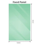 100x210cm Single Shower Glass Screen with Chrome Wall F-Brackets - Furniture > Bathroom > Shower Heads & Screens