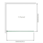 100x210cm Single Shower Glass Screen with Chrome Wall F-Brackets - Furniture > Bathroom > Shower Heads & Screens