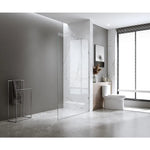 100x210cm Single Shower Glass Screen with Chrome Wall F-Brackets - Furniture > Bathroom > Shower Heads & Screens
