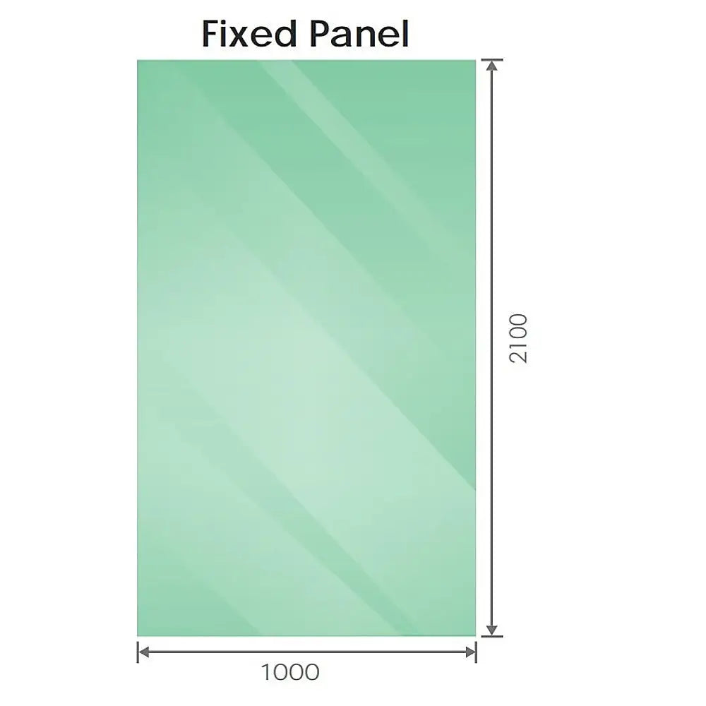 100x210cm Single Shower Glass Screen with Chrome Wall U-Brackets - Furniture > Bathroom > Shower Heads & Screens