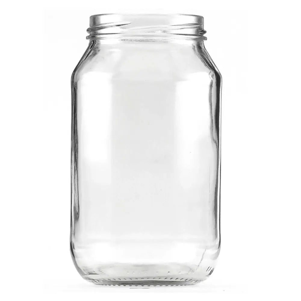 10x 1L Flint Glass Jars + Twist Finish Lids - Round Food Storage Preserving - Home & Garden > Kitchenware > Food Storage