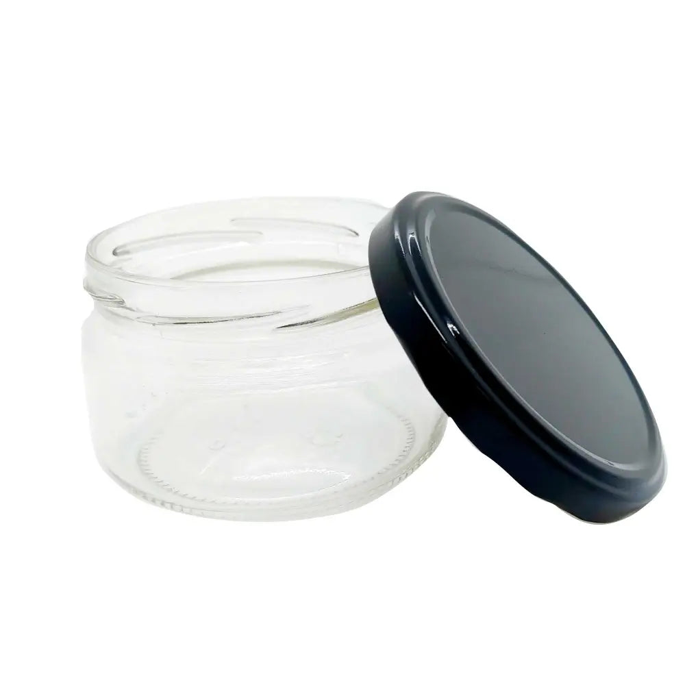 10x 300ml Flint Glass Jars + Twist Lids - Round Food Cosmetic Packing Containers - Home & Garden > Storage