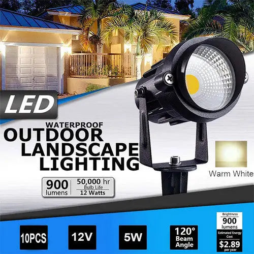 10X LED Spotlights Landscape Warm light Lamp Waterproof Outdoor Garden Yard 12V - Home & Garden > Garden Lights