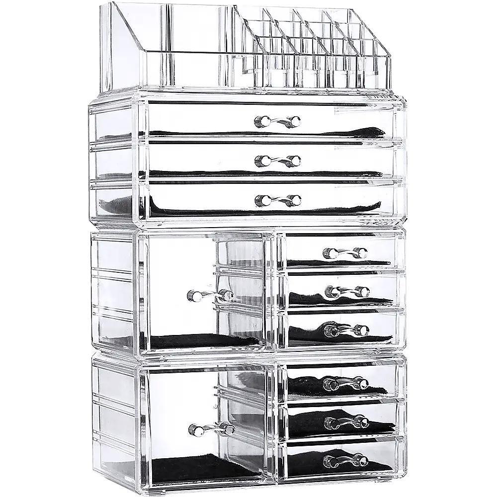 11 Drawers Clear Acrylic Tower Organiser Cosmetic jewellery Luxury Storage Cabinet - Furniture > Office