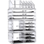 11 Drawers Clear Acrylic Tower Organiser Cosmetic jewellery Luxury Storage Cabinet - Furniture > Office