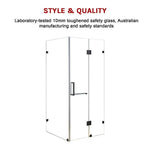 1100 x 1000mm Frameless 10mm Glass Shower Screen By Della Francesca - Furniture > Bathroom > Shower Heads & Screens