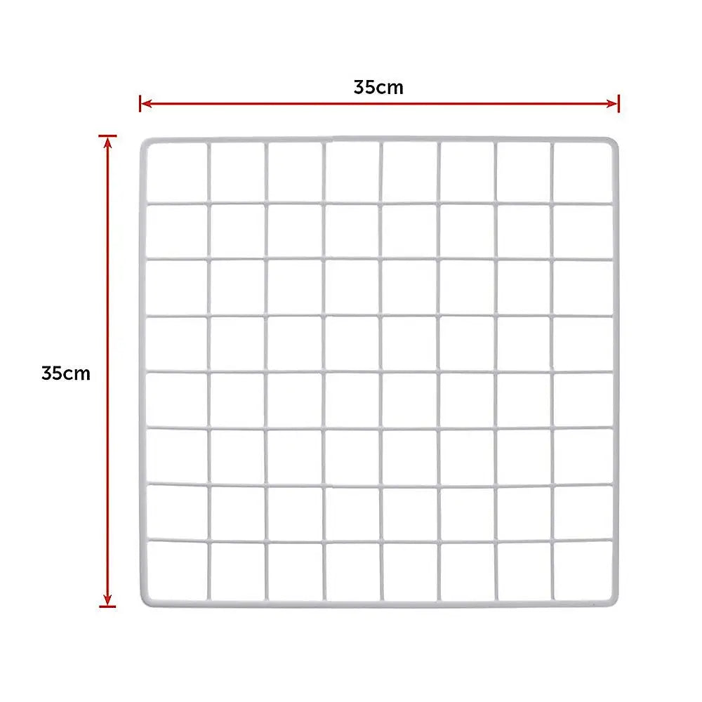 12 Cube Wire Grid Organiser Bookcase Storage Cabinet Wardrobe Closet White - Furniture > Office