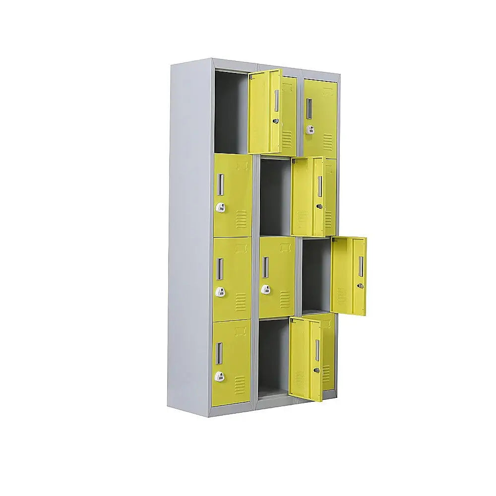 12-Door Locker for Office Gym Shed School Home Storage - 3-Digit Combination Lock - Furniture > Office