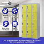 12-Door Locker for Office Gym Shed School Home Storage - 3-Digit Combination Lock - Furniture > Office