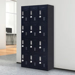 12-Door Locker for Office Gym Shed School Home Storage - 3-Digit Combination Lock - Furniture > Office