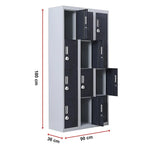 12-Door Locker for Office Gym Shed School Home Storage - 3-Digit Combination Lock - Furniture > Office