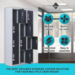 12-Door Locker for Office Gym Shed School Home Storage - 3-Digit Combination Lock - Furniture > Office
