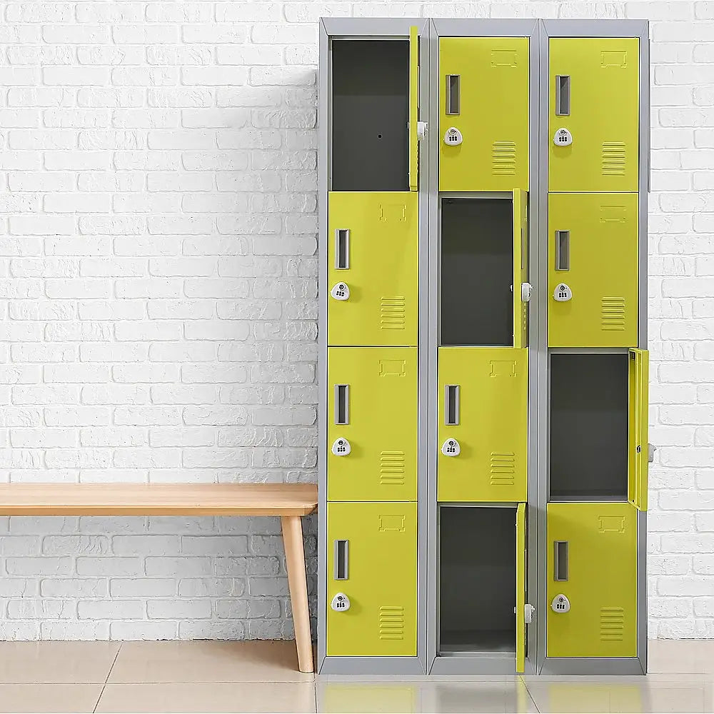 12-Door Locker for Office Gym Shed School Home Storage - 3-Digit Combination Lock - Furniture > Office