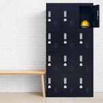 12-Door Locker for Office Gym Shed School Home Storage - 3-Digit Combination Lock - Furniture > Office