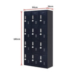 12-Door Locker for Office Gym Shed School Home Storage - 3-Digit Combination Lock - Furniture > Office