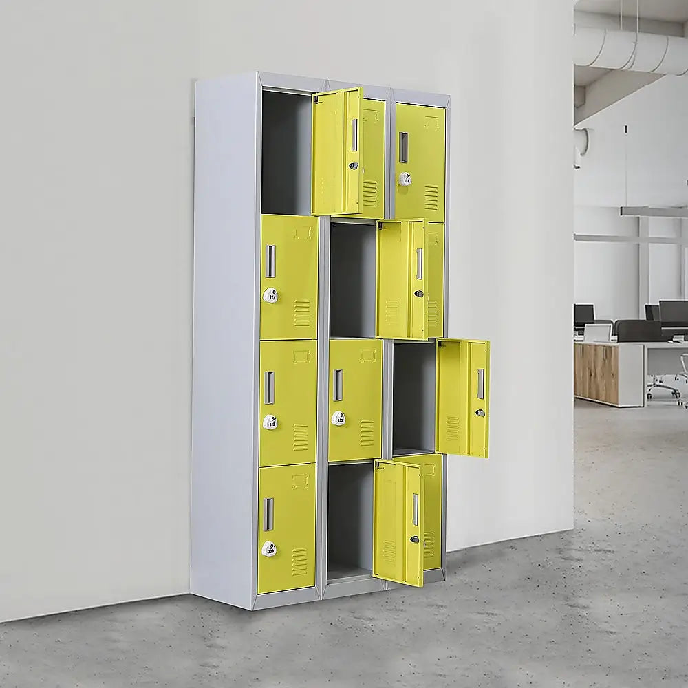 12-Door Locker for Office Gym Shed School Home Storage - 3-Digit Combination Lock - Furniture > Office