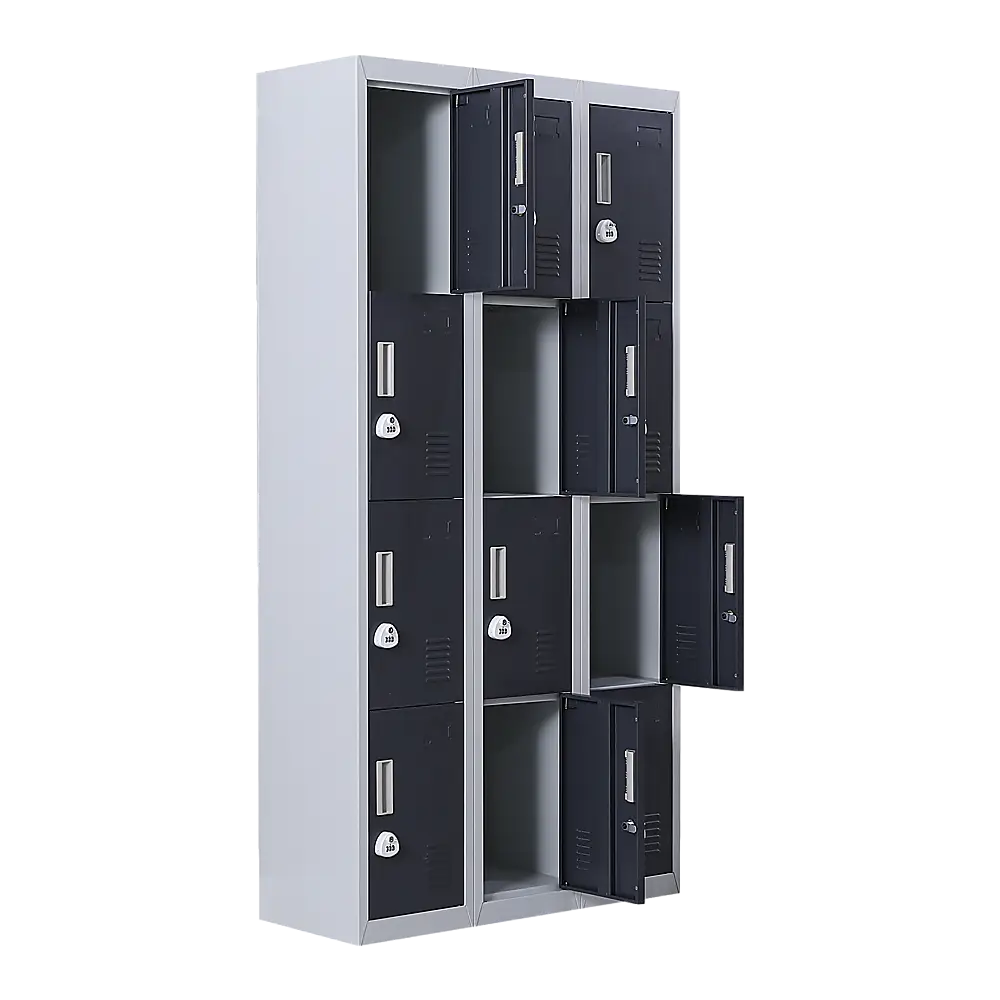 12-Door Locker for Office Gym Shed School Home Storage - 3-Digit Combination Lock - Furniture > Office