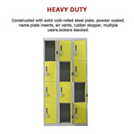 12-Door Locker for Office Gym Shed School Home Storage - 4-Digit Combination Lock - Furniture > Office