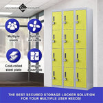 12-Door Locker for Office Gym Shed School Home Storage - 4-Digit Combination Lock - Furniture > Office