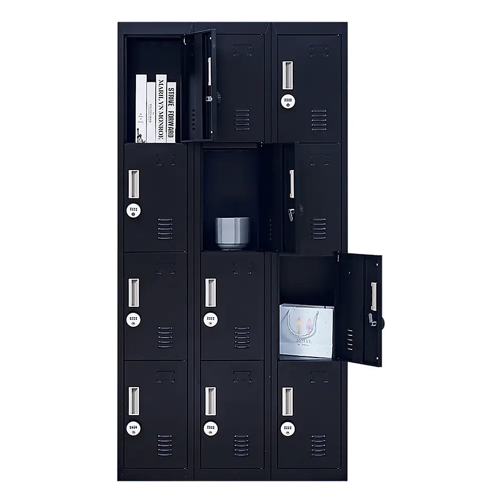 12-Door Locker for Office Gym Shed School Home Storage - 4-Digit Combination Lock - Furniture > Office