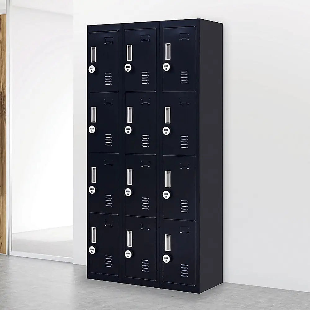 12-Door Locker for Office Gym Shed School Home Storage - 4-Digit Combination Lock - Furniture > Office