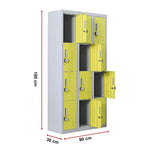 12-Door Locker for Office Gym Shed School Home Storage - 4-Digit Combination Lock - Furniture > Office