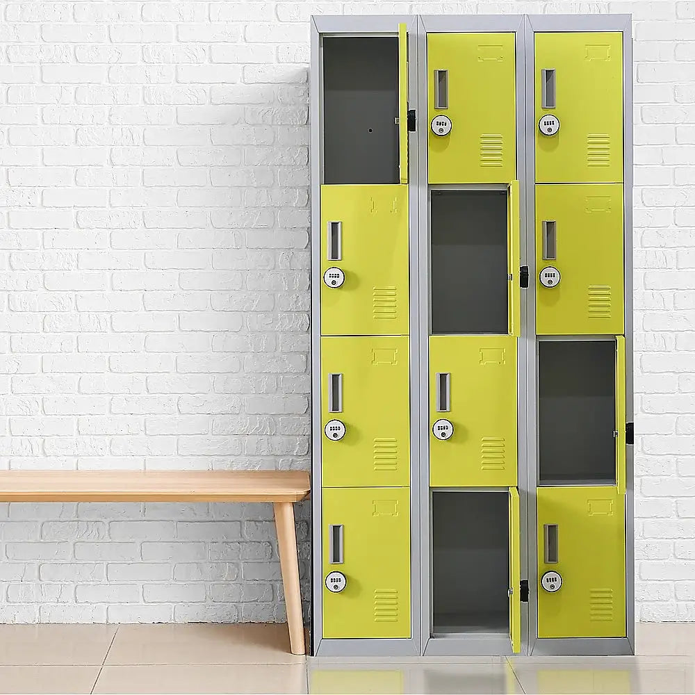 12-Door Locker for Office Gym Shed School Home Storage - 4-Digit Combination Lock - Furniture > Office