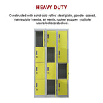 12-Door Locker for Office Gym Shed School Home Storage - Padlock-operated - Furniture > Office